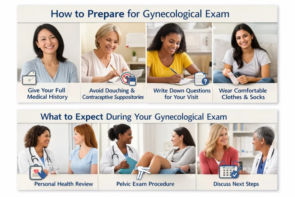 tips and tricks for how to prepare for a gynecological exam